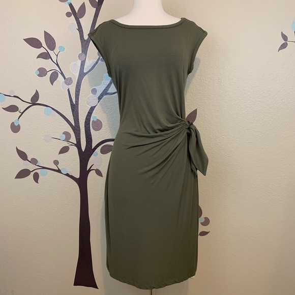 Ann Taylor Dresses & Skirts - Ann Taylor S Olive Knit Tie Waist Knot Dress